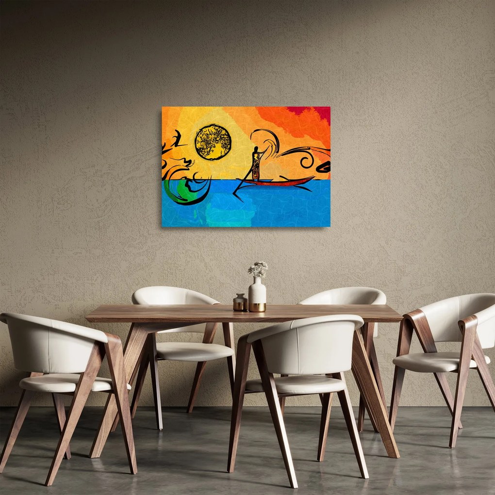 Obraz na szkle starożytnego obrazu (70x50 cm)