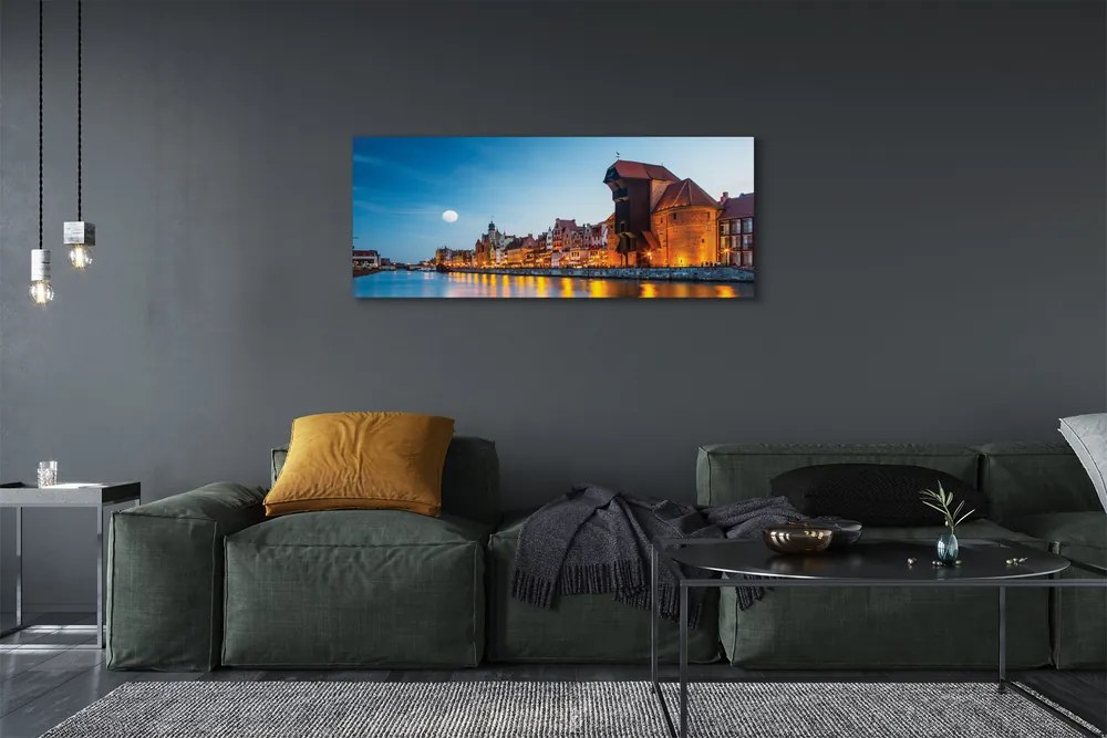 Zdjęcie na płótnie Noc nad Motławą i Starym Miastem