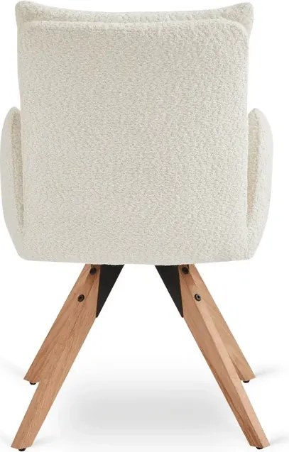 Zestaw Stół Rozkładany Ceramiczny LIZBONA 160-200 cm Dąb i 4 Krzesła WILLA Kremowe