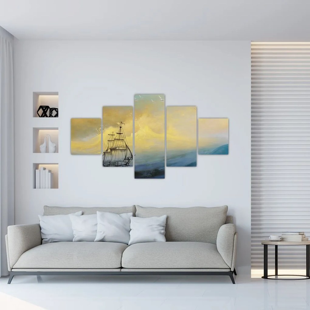 Obraz - Obraz statku ma morzu (125x70 cm)