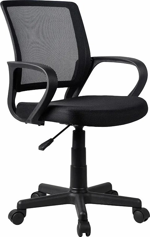 Krzesło biurowe dla dzieci - Obrotowe i regulowane na wysokość - Tkanina i siatka - Czarny - HELENA