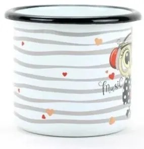 Belis Emaliowany kubek Sowa music, 7 cm, 0,25 l