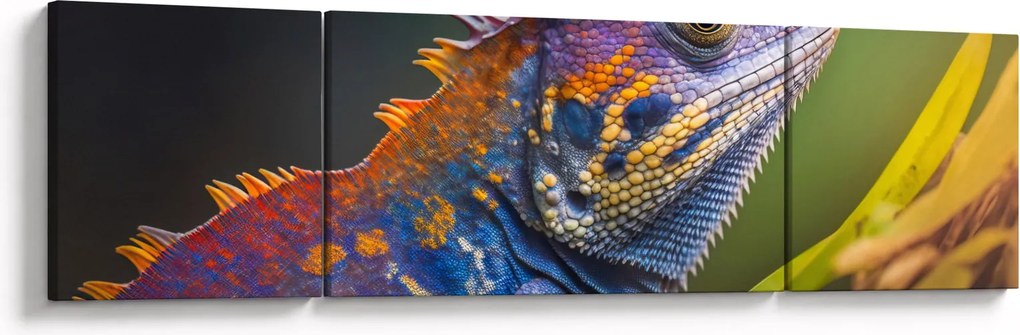Obraz - Kolorowy legwan (170x50 cm)