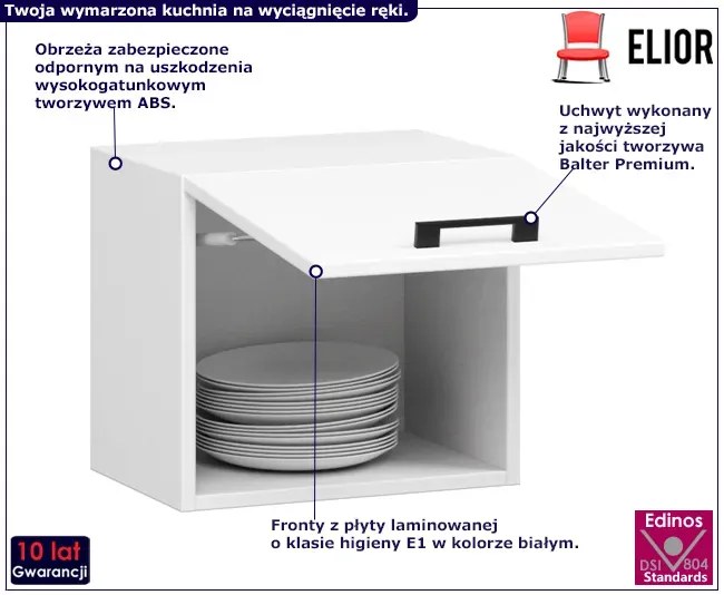 Biała szafka uchylna okapowa 40 cm W6-D60