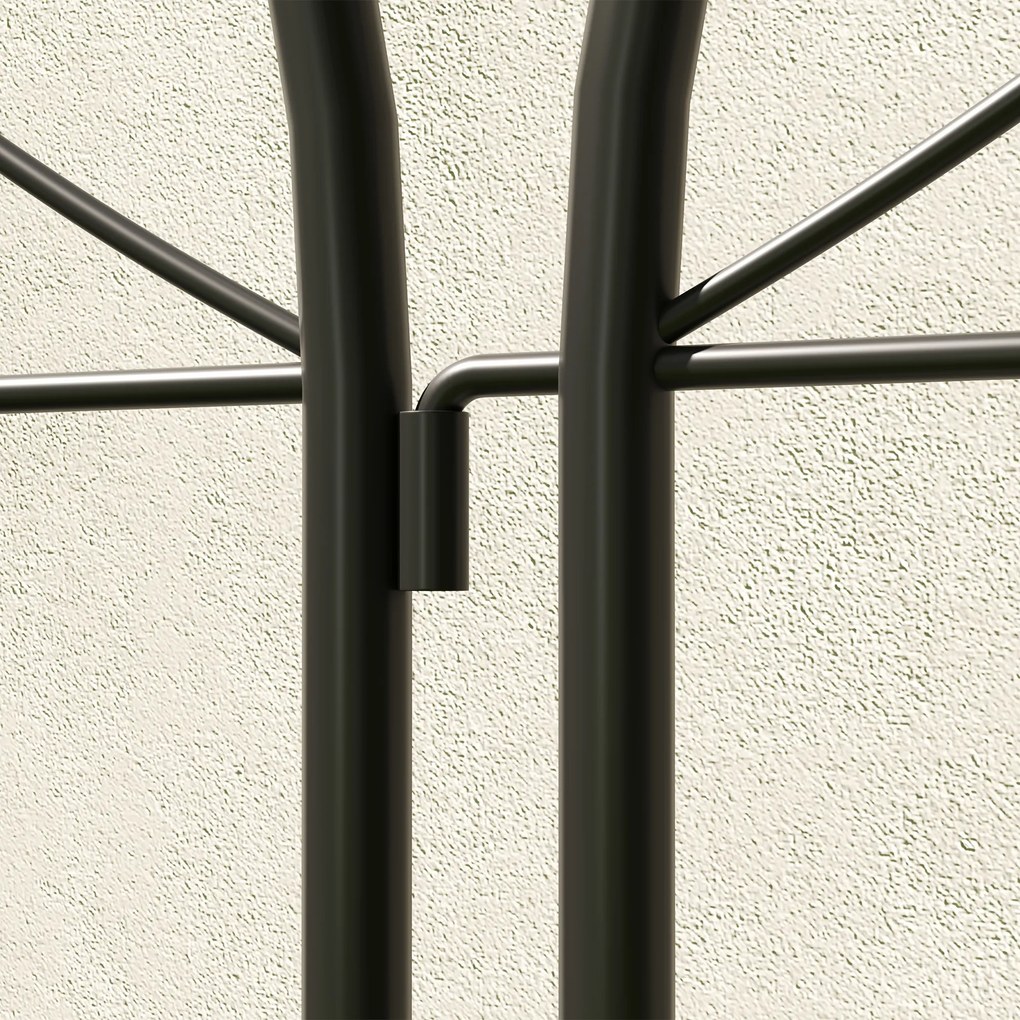 Outsunny Pergola Metalowa 2 szt. Wkopywana, Antykorozyjne Wsparcie dla Roślin Pnących 50x150 cm, Czarna