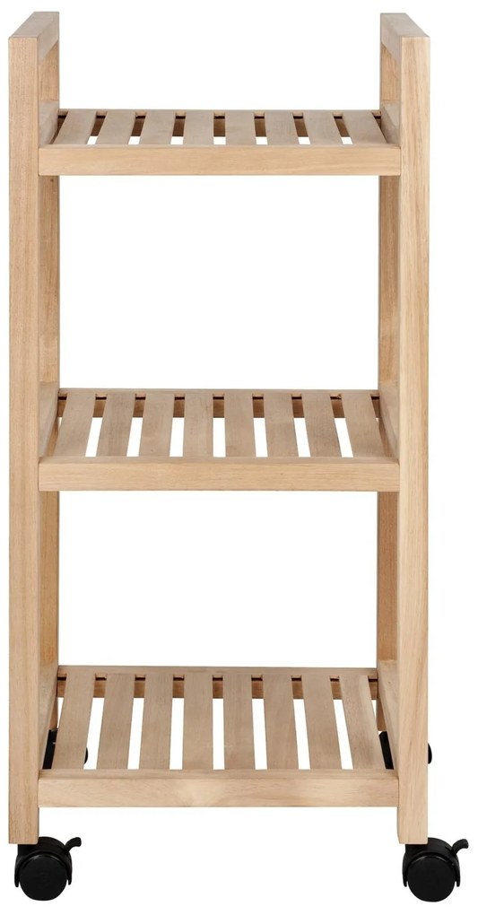 Regał łazienkowy na kółkach ACINA z trzema półkami, drewno akacjowe, WENKO