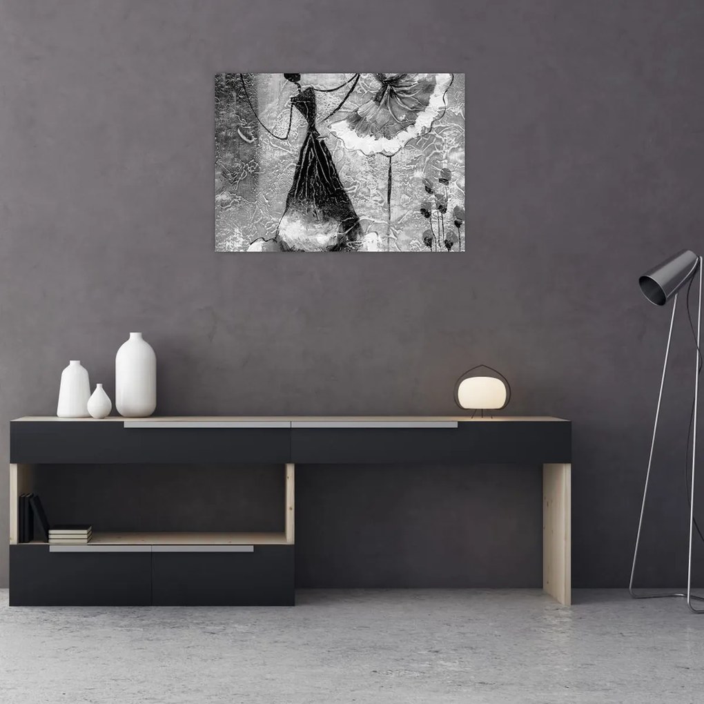 Obraz na szkle - Malarstwo afrykańskie (70x50 cm)