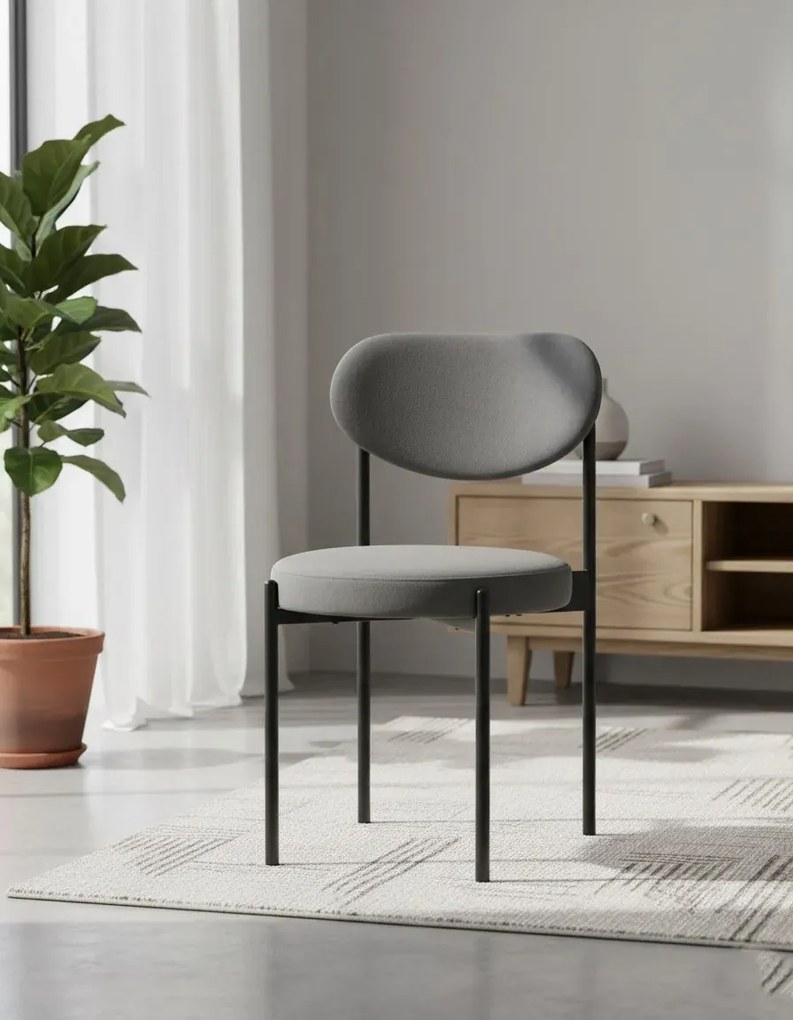 Szare welurowe krzesło H1-P32