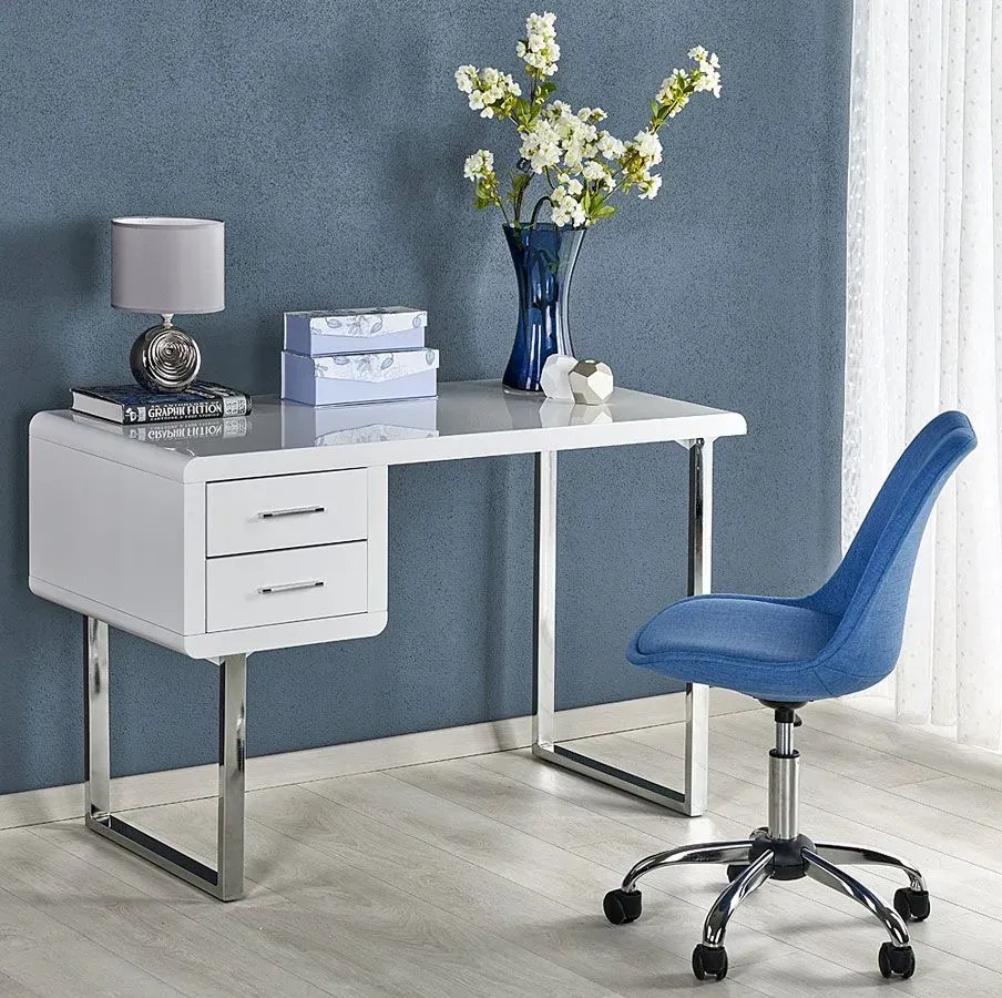 Biurko lakierowane biały glamour połysk D3-H82