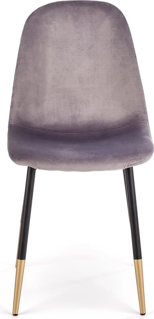 Tapicerowane krzesło z elementami w kolorze złota K379