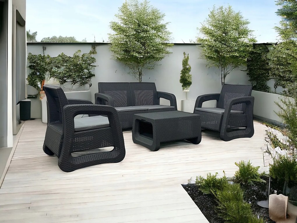 Zestaw mebli ogrodowych z tworzywa Malezja MAS-LS-04 szary