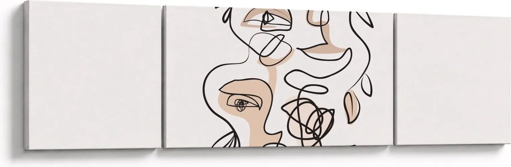 Obraz - Makijaż twarzy ze sztuką linii (170x50 cm)