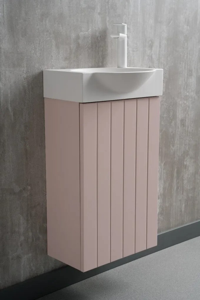Zestaw Szafka z umywalką DIA 40 cm pudrowy róż półmat KROFAM
