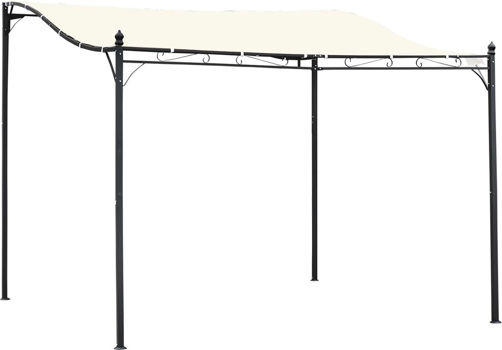 Outsunny Pergola Ogrodowa 3x3 297x297 cm Zadaszenie Tarasu Kremowa | Aosom PL