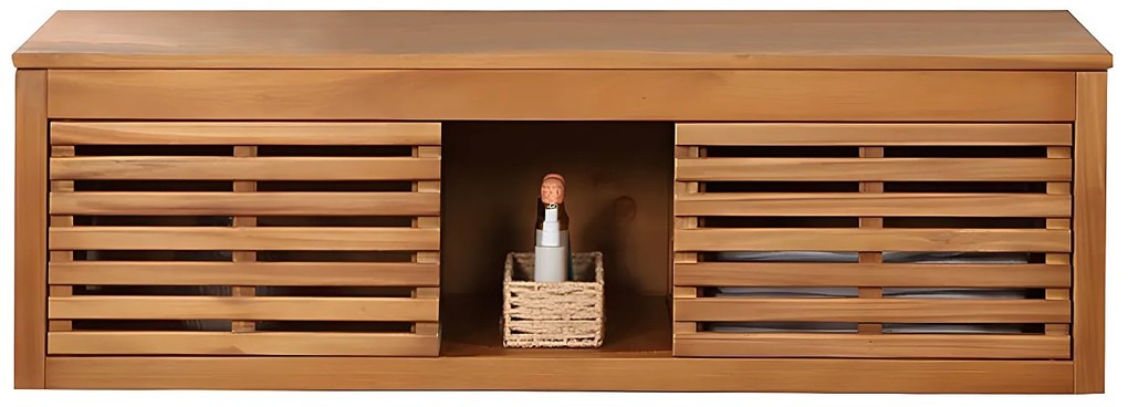 Szafka pod umywalkę wisząca z drewna akacjowego - 130 cm - PENEBEL