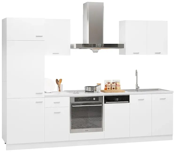 Zestaw białych nowoczesnych mebli kuchennych K8-B98