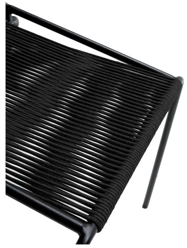 Czarne metalowe krzesła zestaw sztaplowane 2 szt. Emily – Marckeric