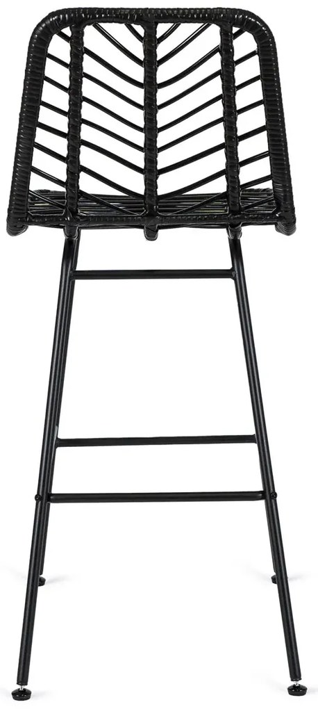 Czarny rattanowy hoker kuchenny ogrodowy F7-L82