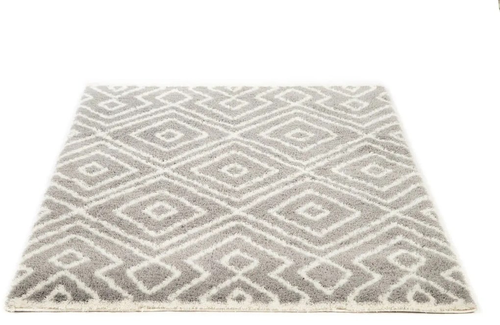 Dywan Shaggy Nano Light Mikrofibra szaro-biały 120 cm x 160 cm