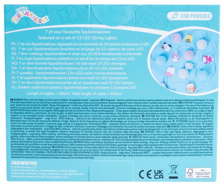 Girlanda świetlna na USB długość 330 cm Fizz – SQUISHMALLOWS