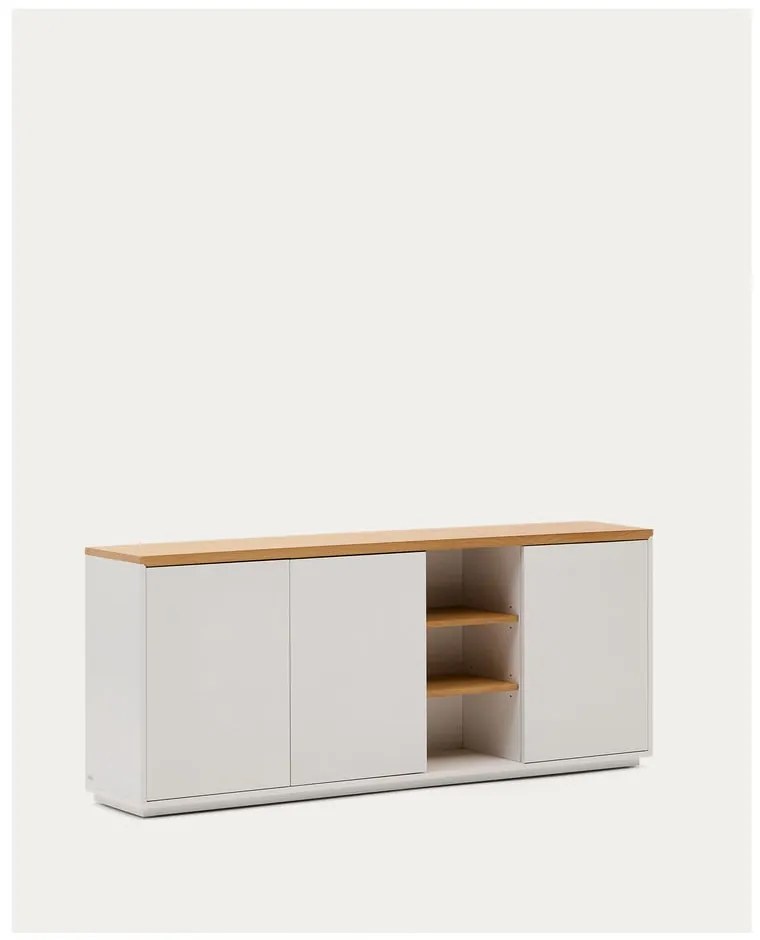 Biała komoda w dekorze dębu 180x75x36 cm Abilen – Kave Home