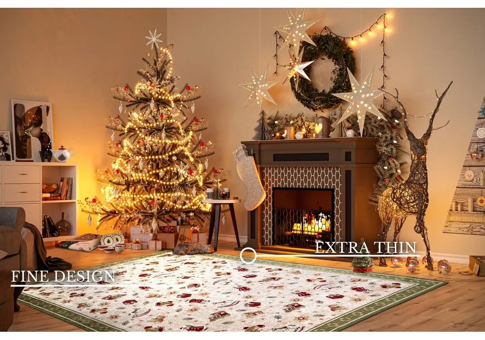 Zielony dywan z mieszanki bawełny ze świątecznym motywem 160x230 cm Toy's Delight Green Christmas – Villeroy&amp;Boch
