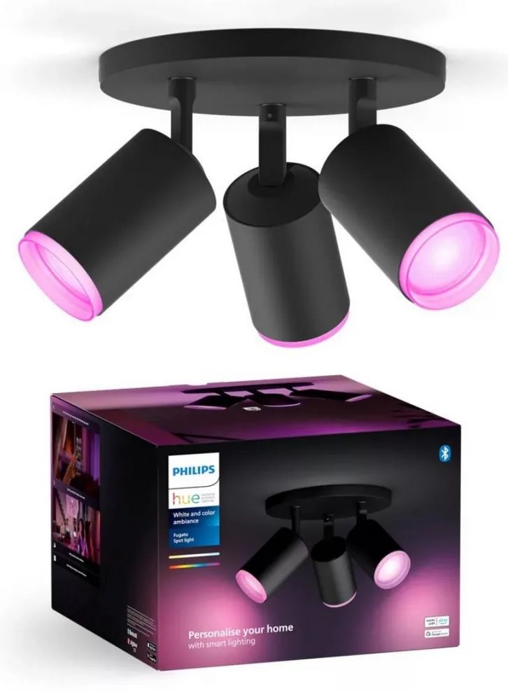 Philips Hue FUGATO 3xGU10/4,2W/230V LED RGBW ściemnialna czarna