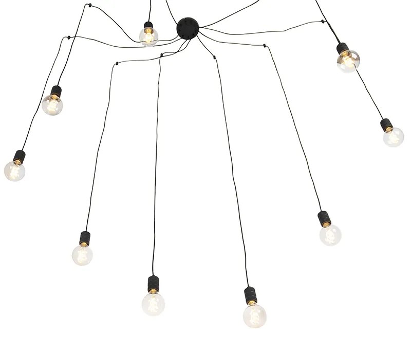 Designerska lampa wisząca czarna 9-świateł - Cavalux Nowoczesny Oswietlenie wewnetrzne