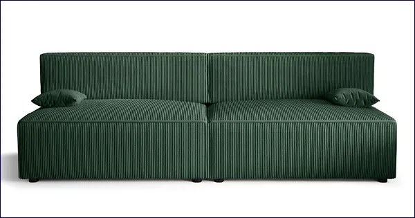 Zielona rozkładana sztruksowa sofa z funkcją spania A5-D08