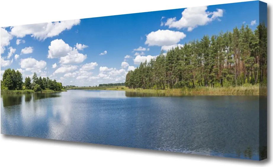 Obraz canvas na ścianę Leśna Cisza nad Jeziorem