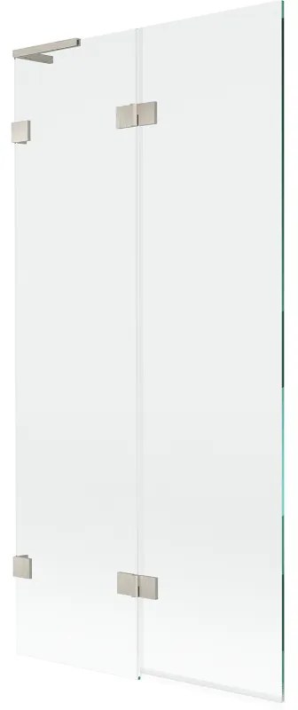 Mexen Lunar L parawan nawannowy 2-skrzydłowy lewy 90 x 150 cm, transparent, nikiel szczotkowany - 897L-090-100-97-00-L