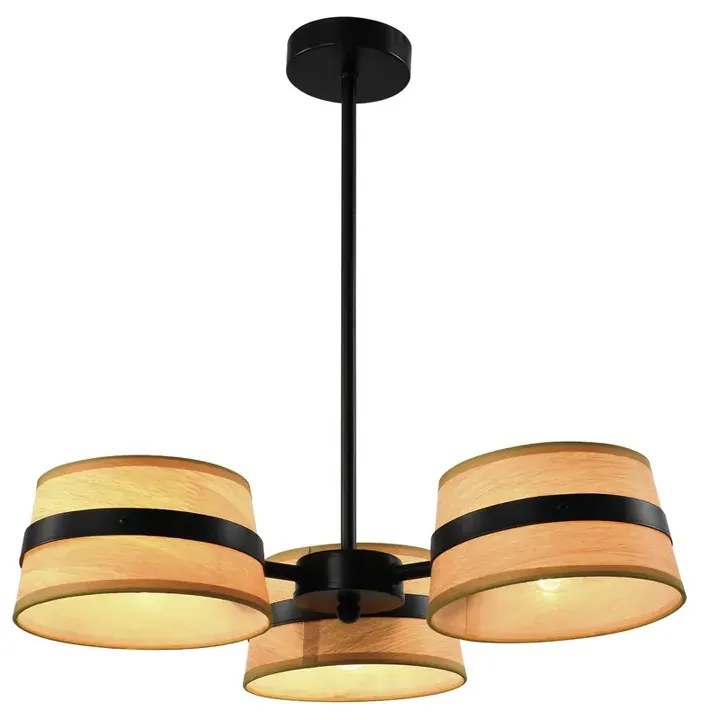 Czarna lampa sufitowa z 3 kloszami - M075 K0-A49