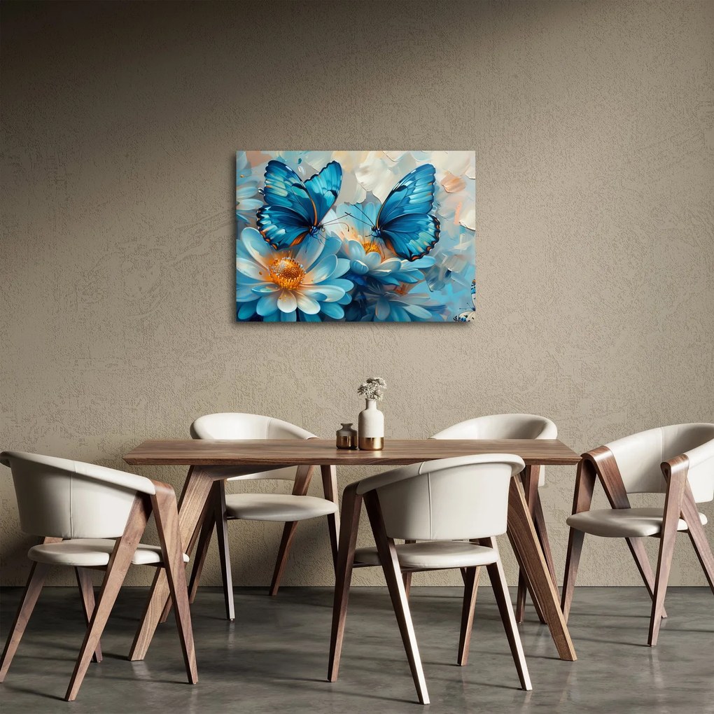 Obraz - Niebieskie motyle (70x50 cm)