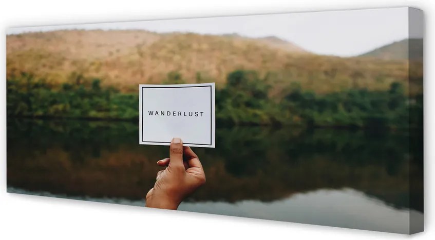 Obraz drukowany na płótnie Napis Trzymany w Dłoni