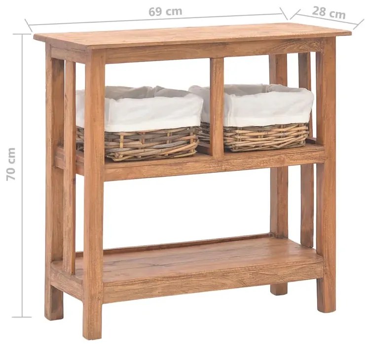 Drewniana konsola z koszami Z6-L08