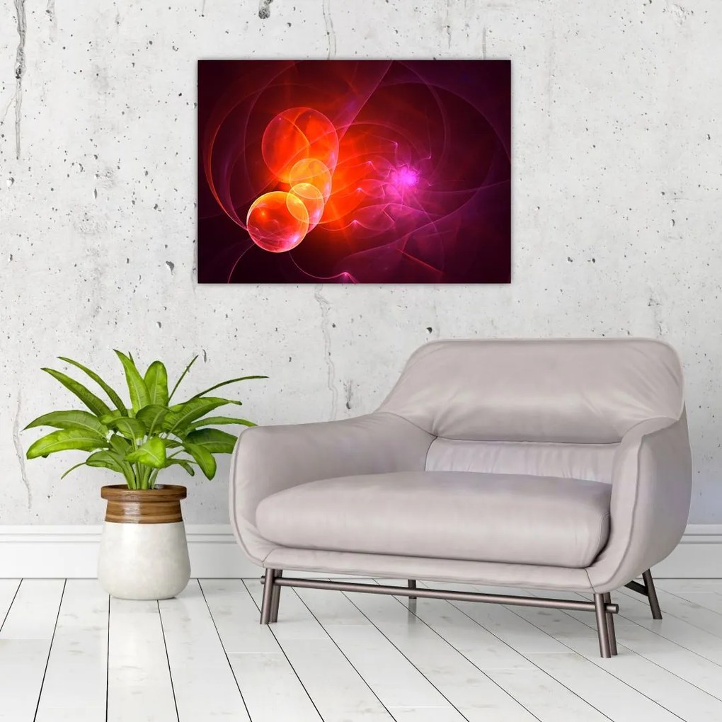 Obraz na szkle - nowoczesny obraz różowej abstrakcji (70x50 cm)