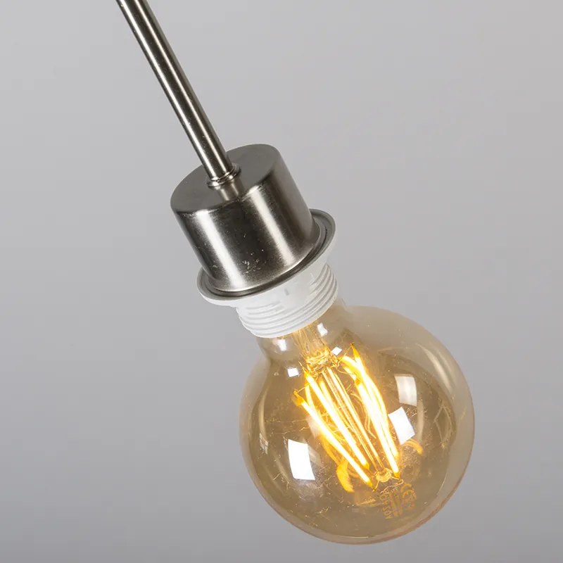 Nowoczesna lampa wisząca stal iczerń zabażurem 45cm taupe - Combi Nowoczesny Oswietlenie wewnetrzne