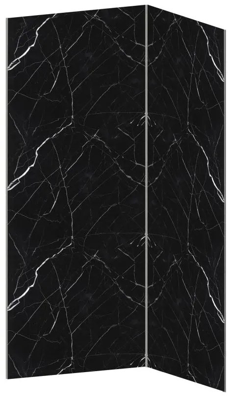 Zestaw 2 paneli ściennych aluminiowych pod prysznic z efektem marmuru z profilami - szer. 90 x szer. 120 x wys. 210 cm - ENEKO
