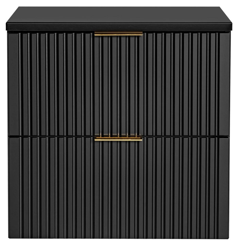 Szafka podumywalkowa czarna mat 60 x 46 cm ASTROS Black z blatem