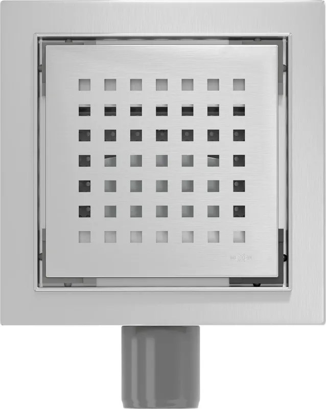 Mexen Flat-Q M08 wpust podłogowy kwadratowy 15 x 15 cm, inox - 1010515
