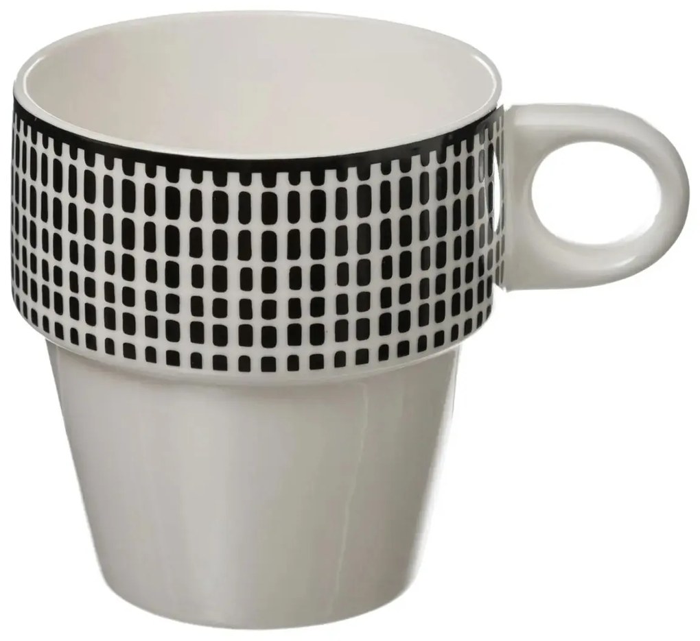 Zestaw 4 filiżanek porcelanowych na stojaku, kubki do kawy, komplet kubków, porcelanowe kubki, kubki na stojaku