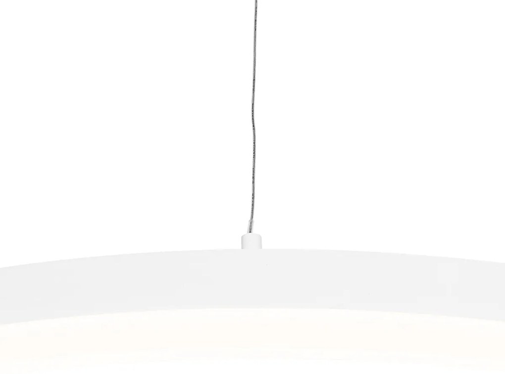 Designerska lampa wisząca biała 60 cm z wbudowanym LED o 3-stopniowej regulacji jasności - Anello Nowoczesny Oswietlenie wewnetrzne