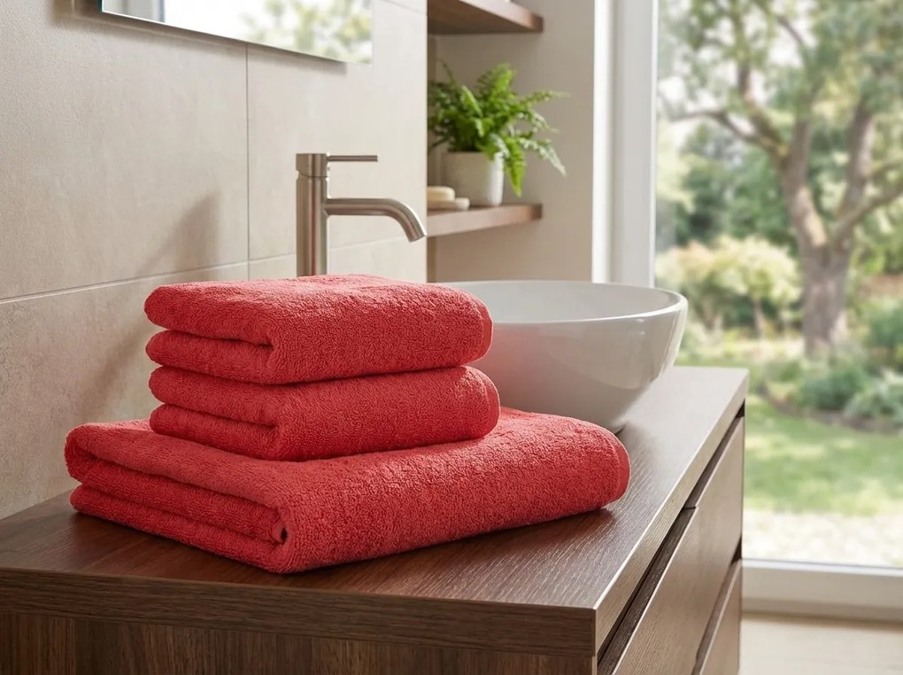 Ręcznik NORIELLE 50x90 cm czerwony, 100% bawełna