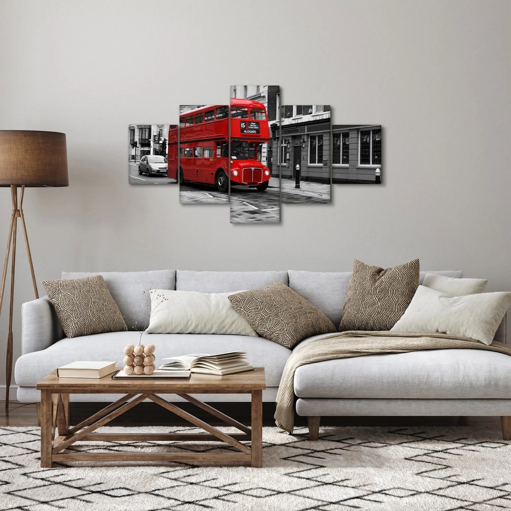 Obraz - Londyn z autobusem (125x70 cm)