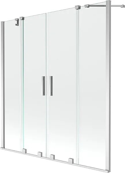 Mexen Velar Duo parawan nawannowy 2-skrzydłowy rozsuwany 150 x 150 cm, transparent, chrom - 896-150-000-02-01