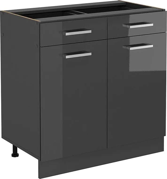 Szafka dolna do kuchni antracyt wysoki połysk 80x46x81.6 r-line