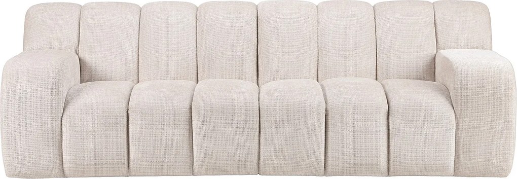 Kanapa 3-osobowa  z tkaniny szenilowej beżowej BELADON