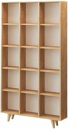 Nowoczesny regał dębowy – 100 cm x 184 cm x 25 cm – dąb – płyta wiórowa