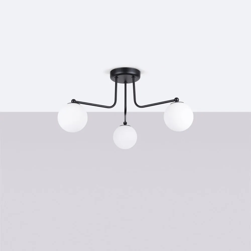 Czarno-biała lampa sufitowa Beam – Sollux