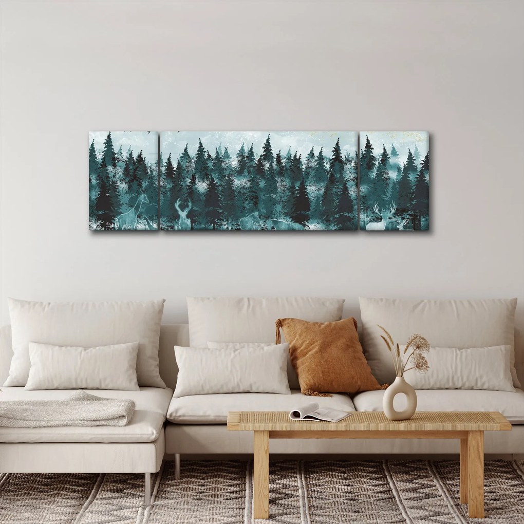 Obraz - Zwierzęta w lesie (170x50 cm)